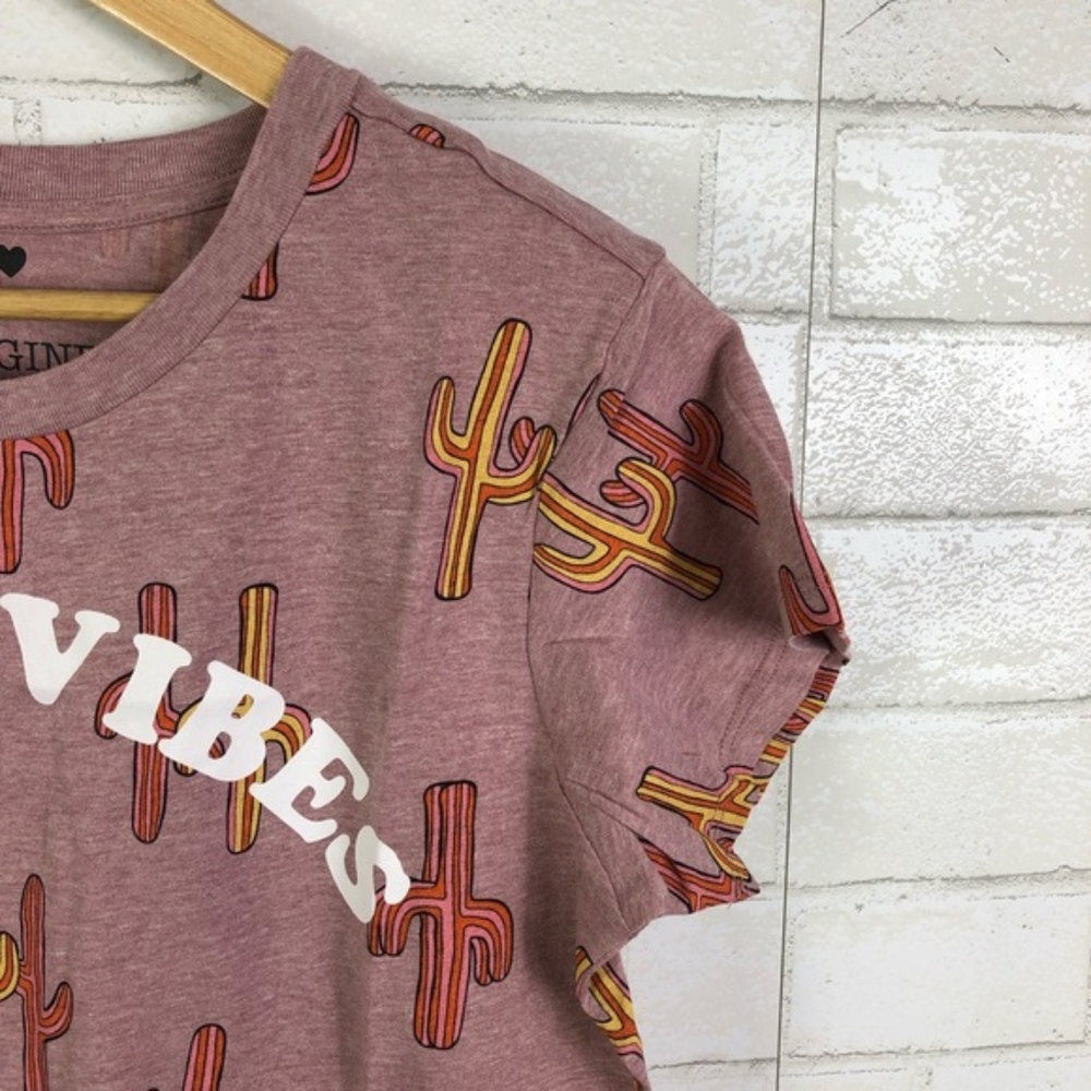 NWT Good Vibes Cropped Cactus Tee, Festival - Picture 4 of 8